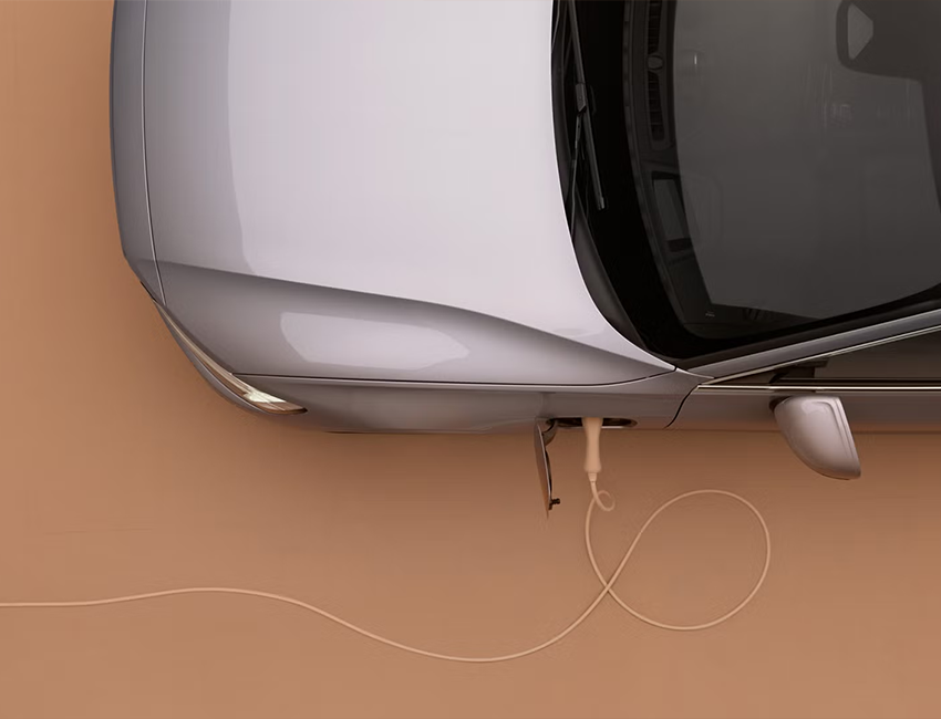 Vue haut avant du Volvo V60